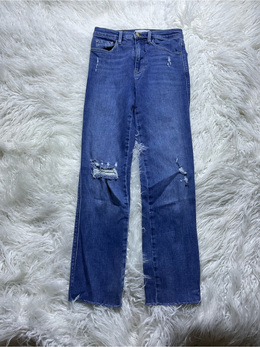 Frame - Le Sylvie Slender Straight Leg Jeans in Sonoma Rips